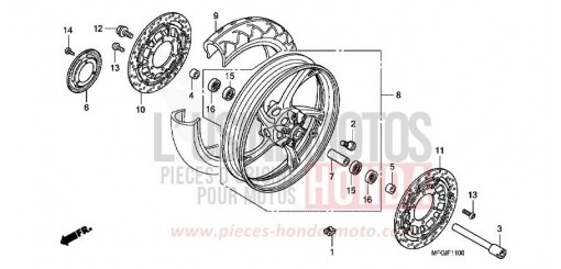 ROUE AVANT CB600F3A de 2010